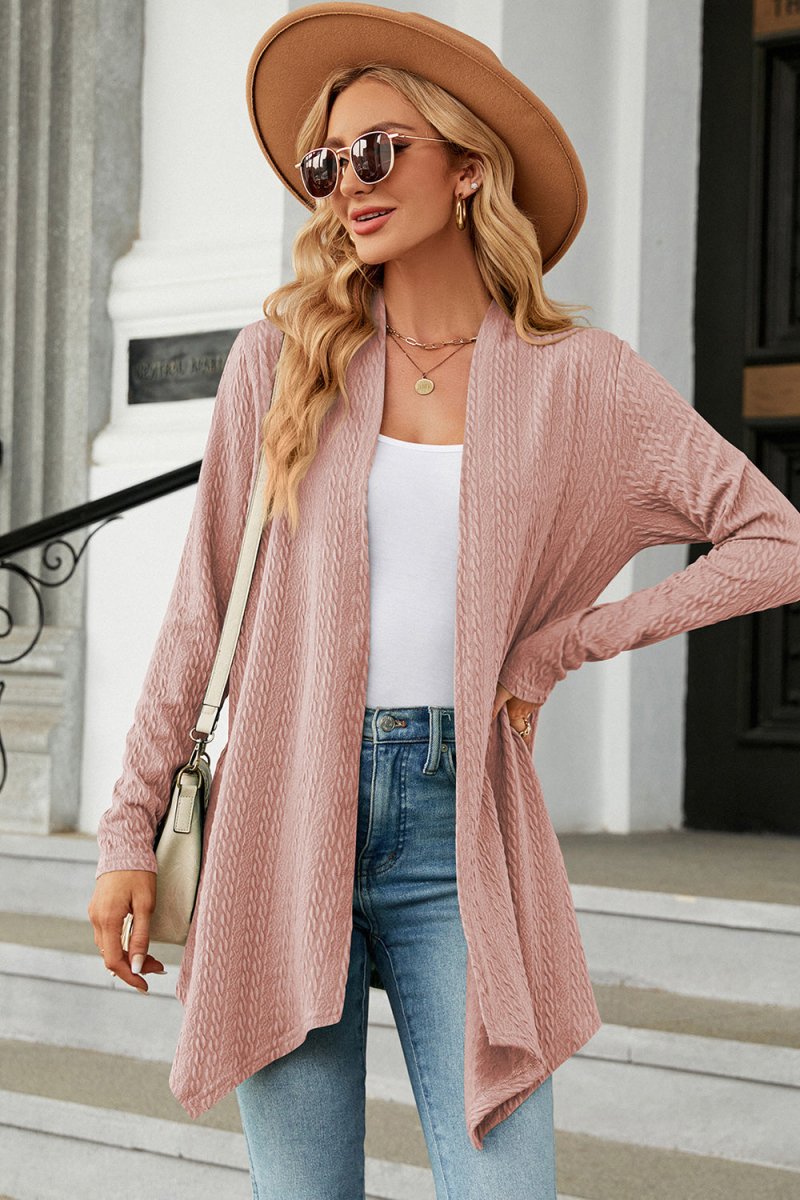 Open Front Long Sleeve Cardigan - Outerwear