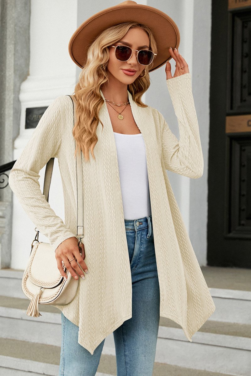 Open Front Long Sleeve Cardigan - Outerwear