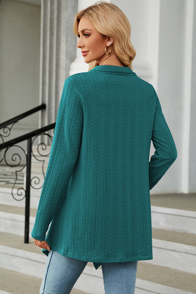 Open Front Long Sleeve Cardigan - Outerwear