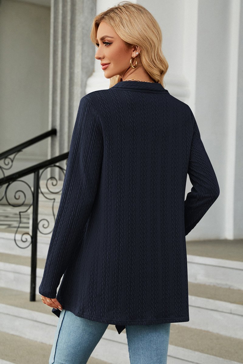 Open Front Long Sleeve Cardigan - Outerwear