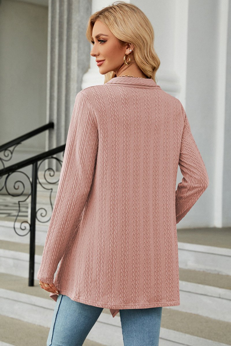 Open Front Long Sleeve Cardigan - Outerwear
