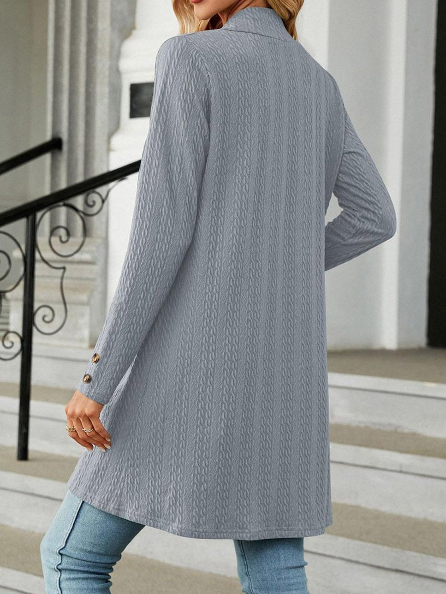 Open Front Long Sleeve Cardigan - Outerwear