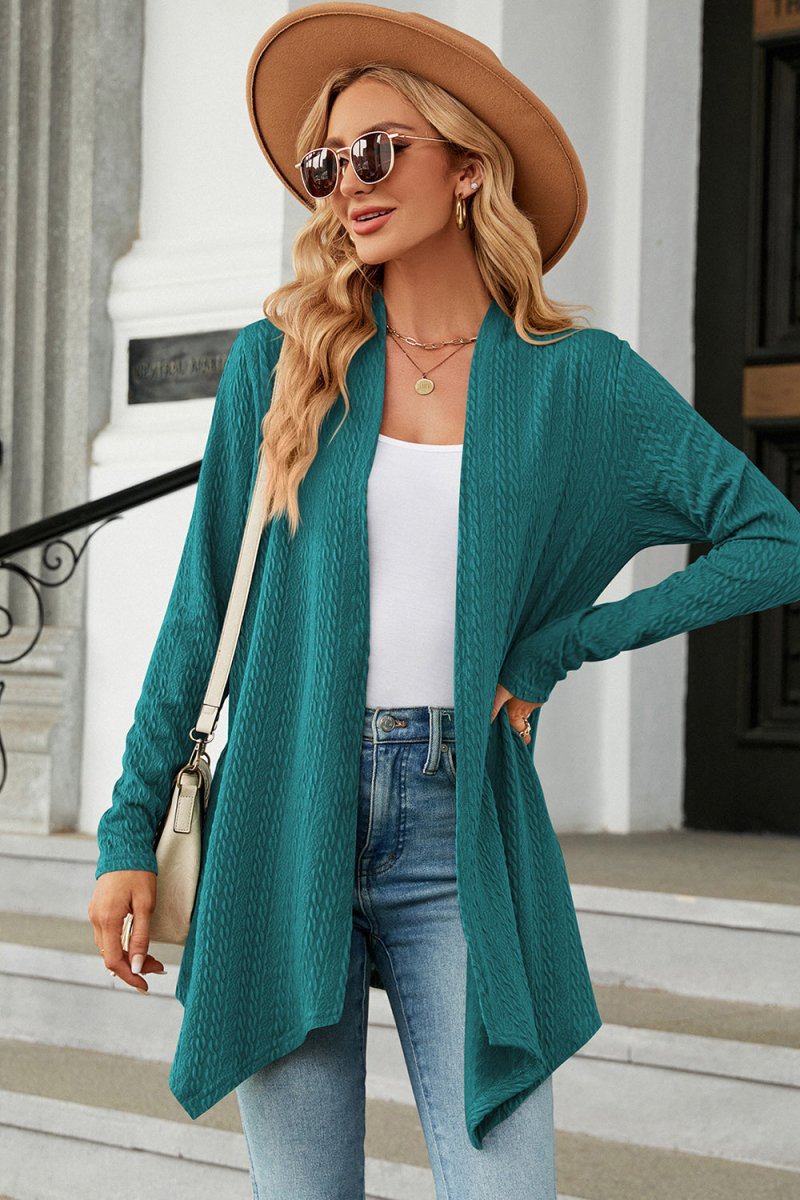 Open Front Long Sleeve Cardigan - Outerwear
