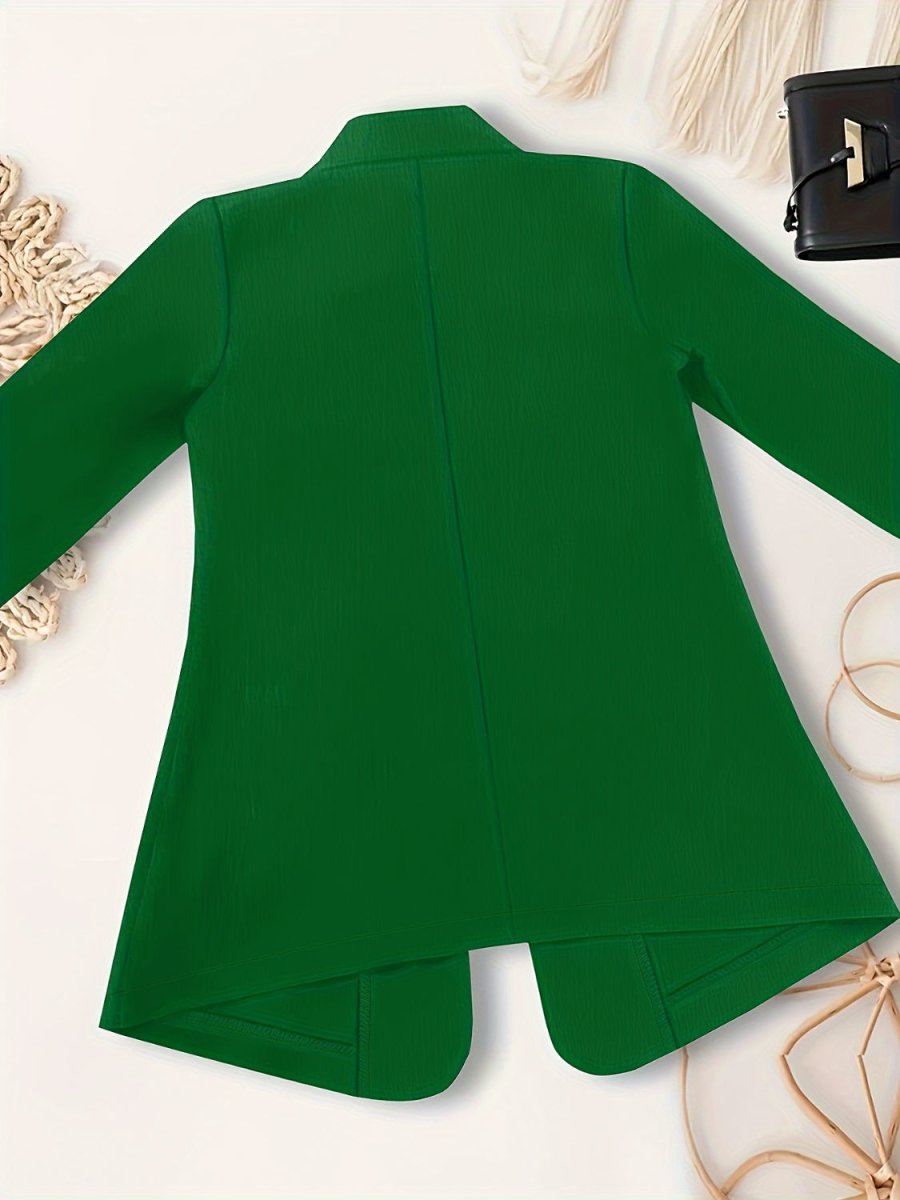 Open Front Long Sleeve Jacket - Outerwear