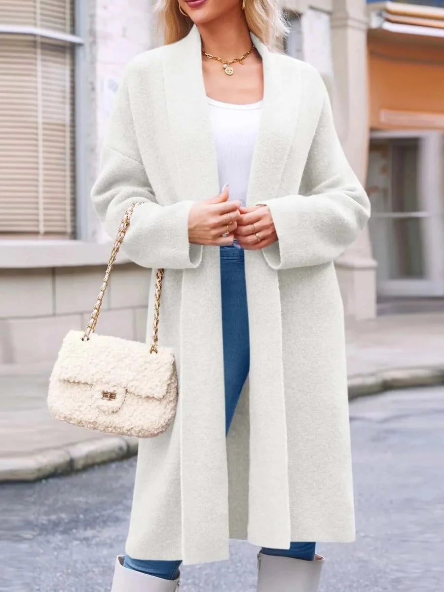 Open Front Longline Acrylic Coat - 