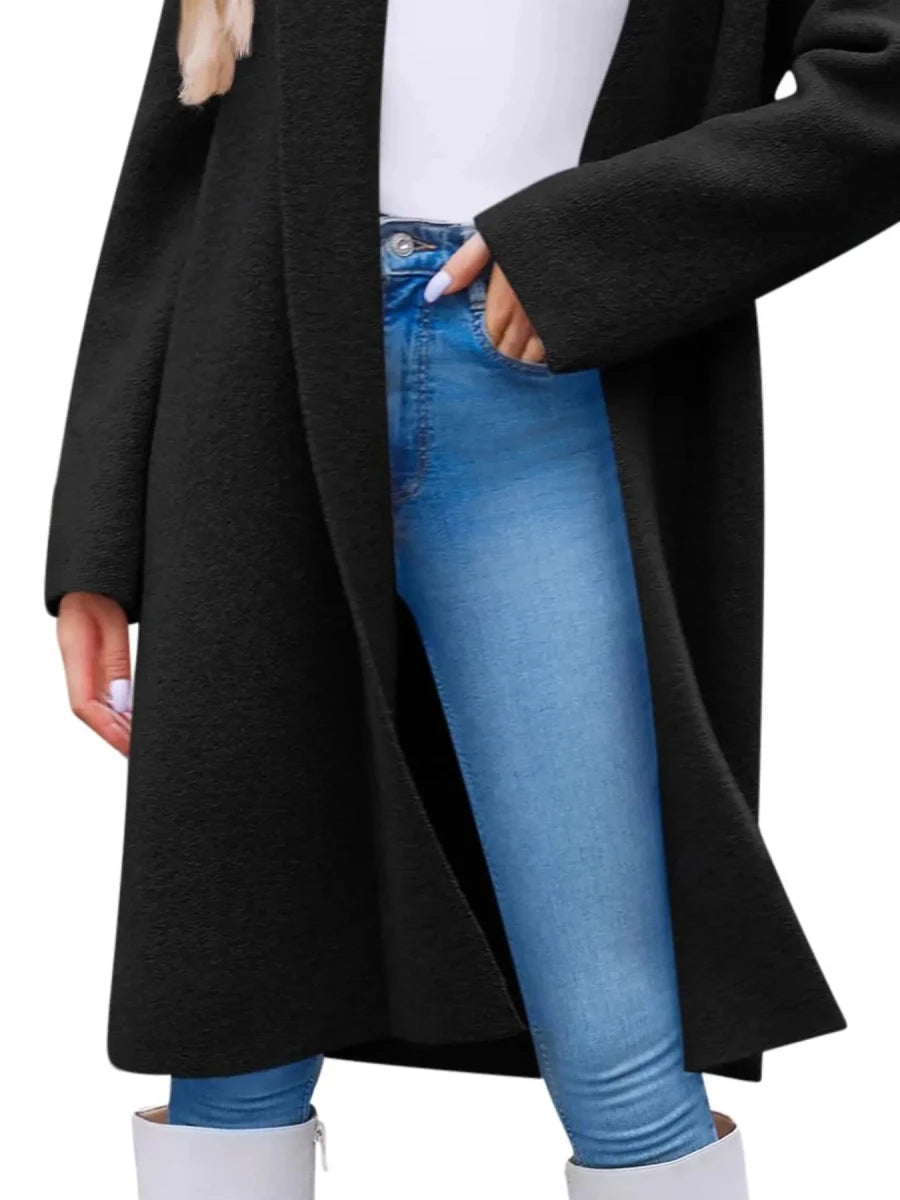 Open Front Longline Acrylic Coat - 