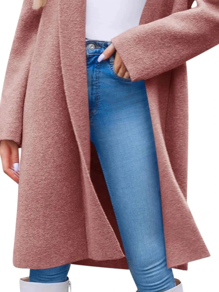 Open Front Longline Acrylic Coat - 