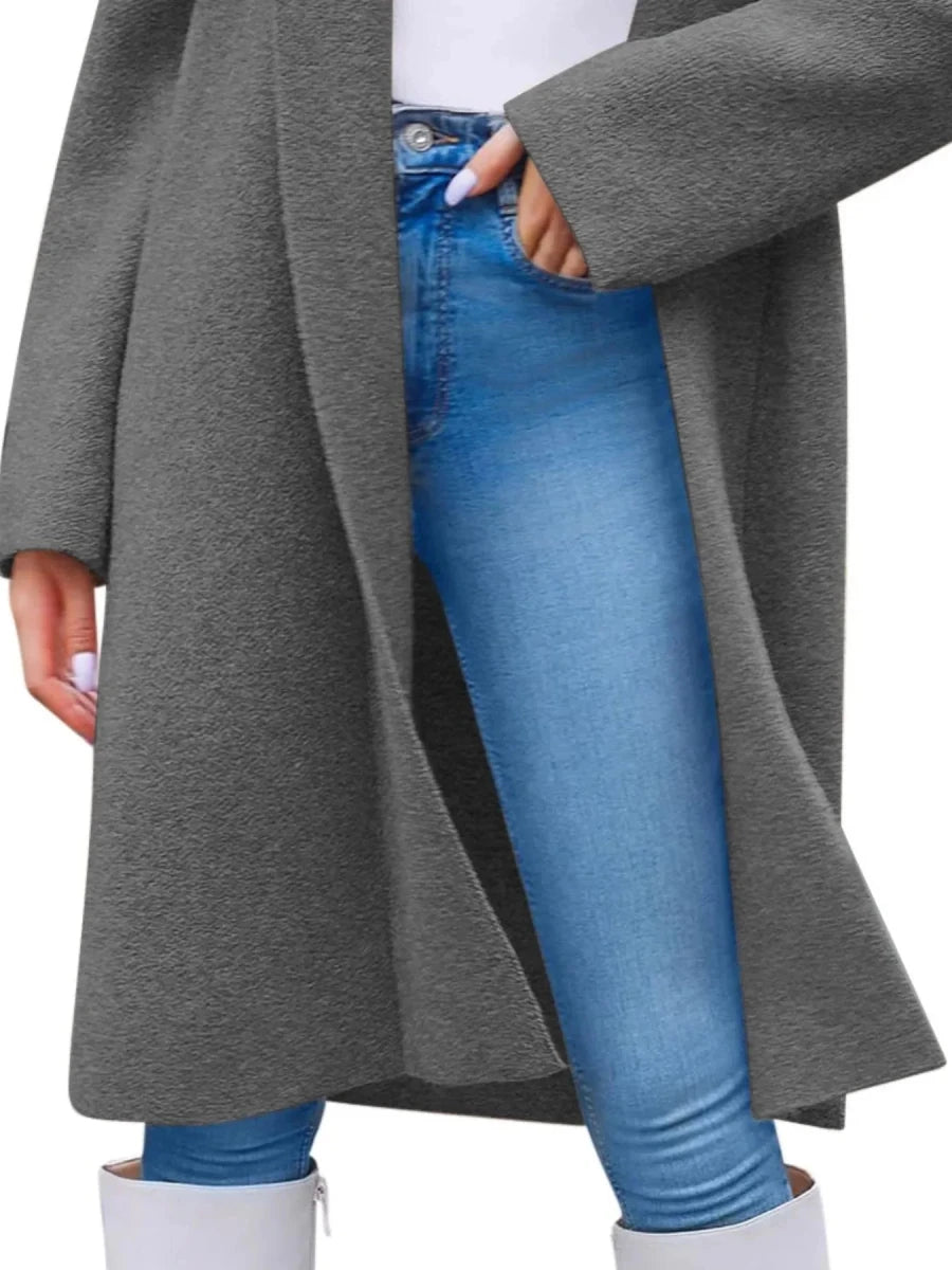 Open Front Longline Acrylic Coat - 