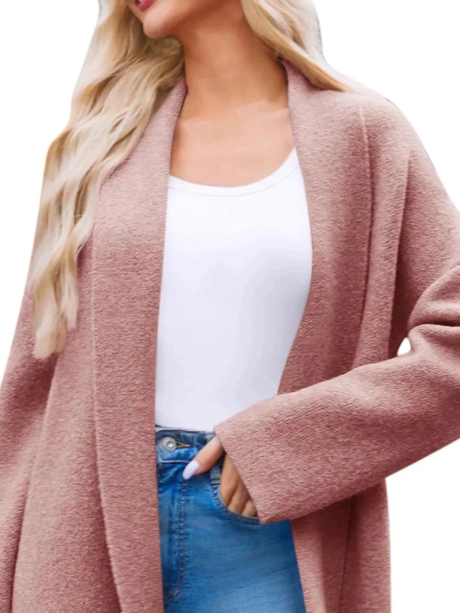 Open Front Longline Acrylic Coat - 