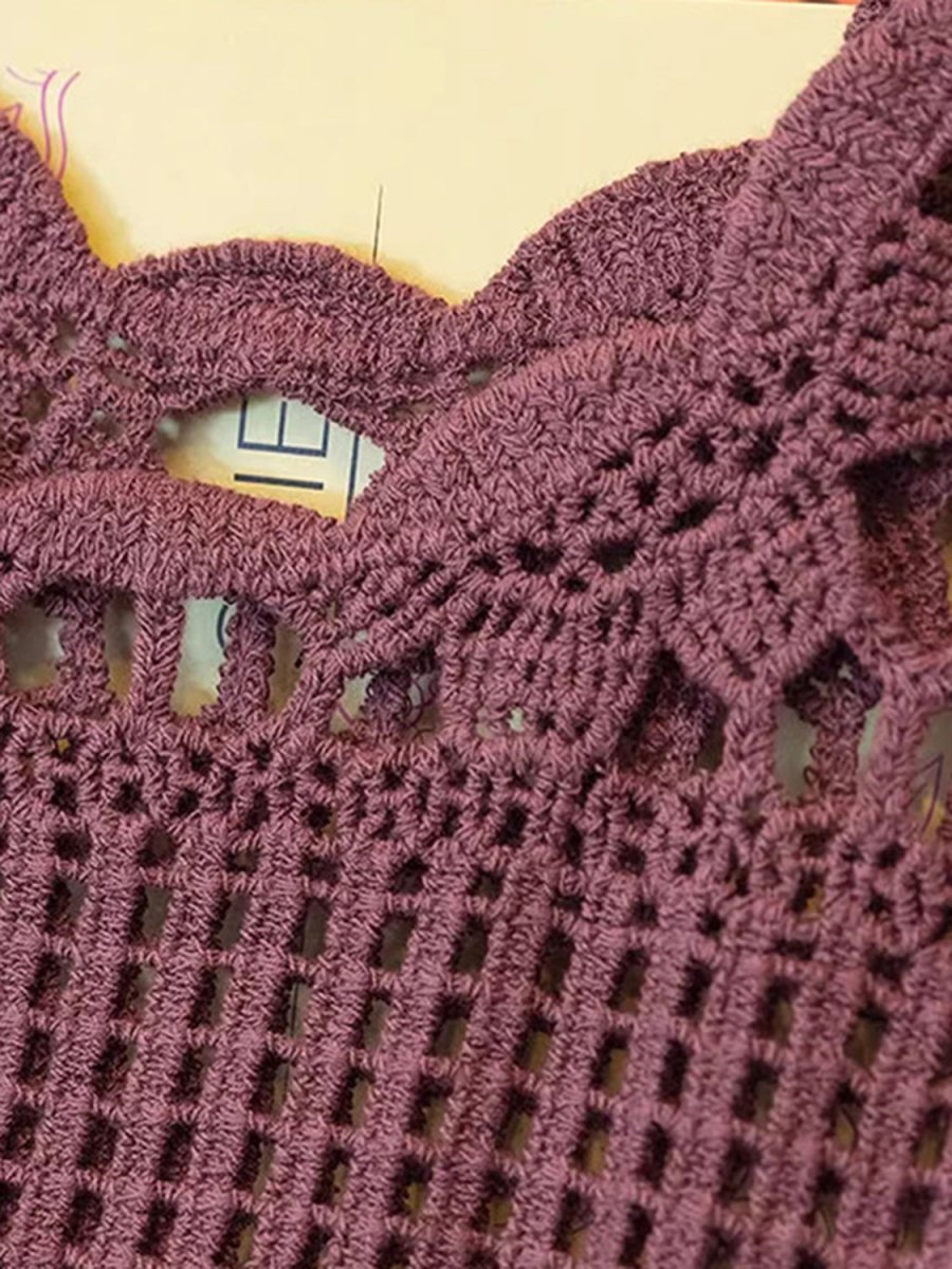 Openwork Scoop Neck Tank - Top