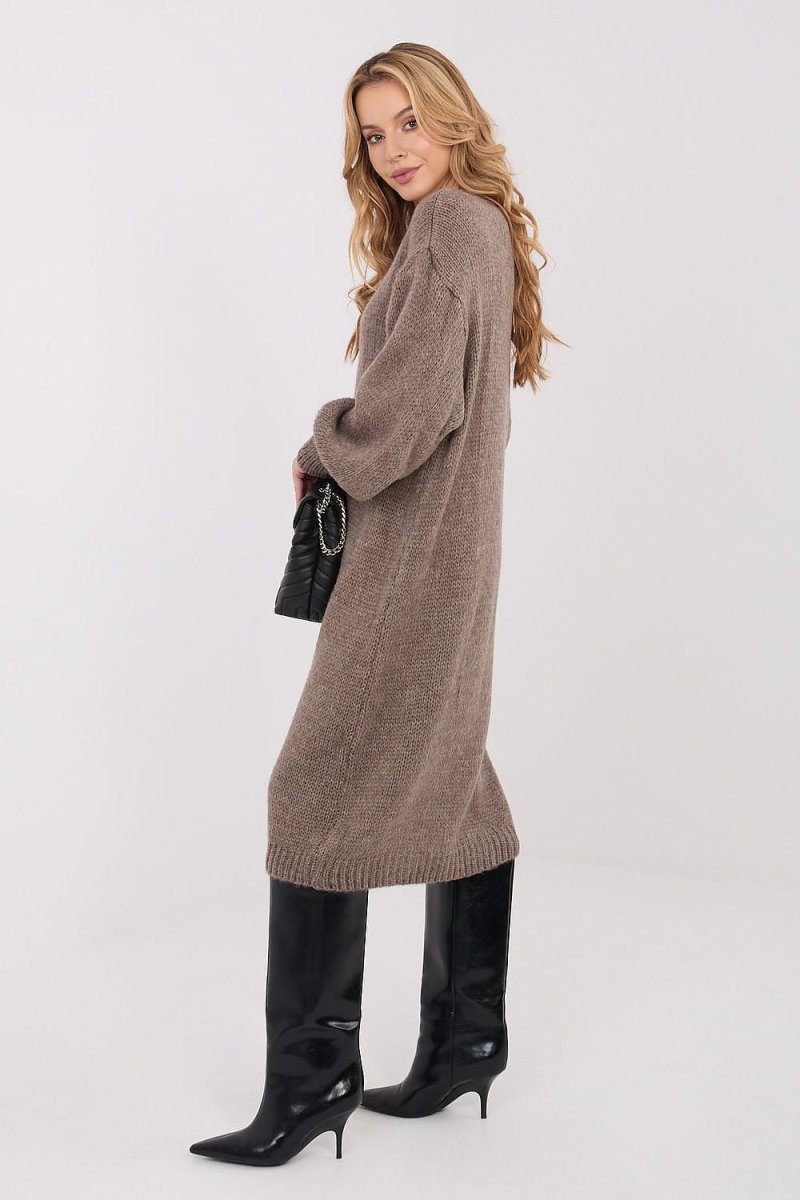 Oversized Knit Sweater Dress - 