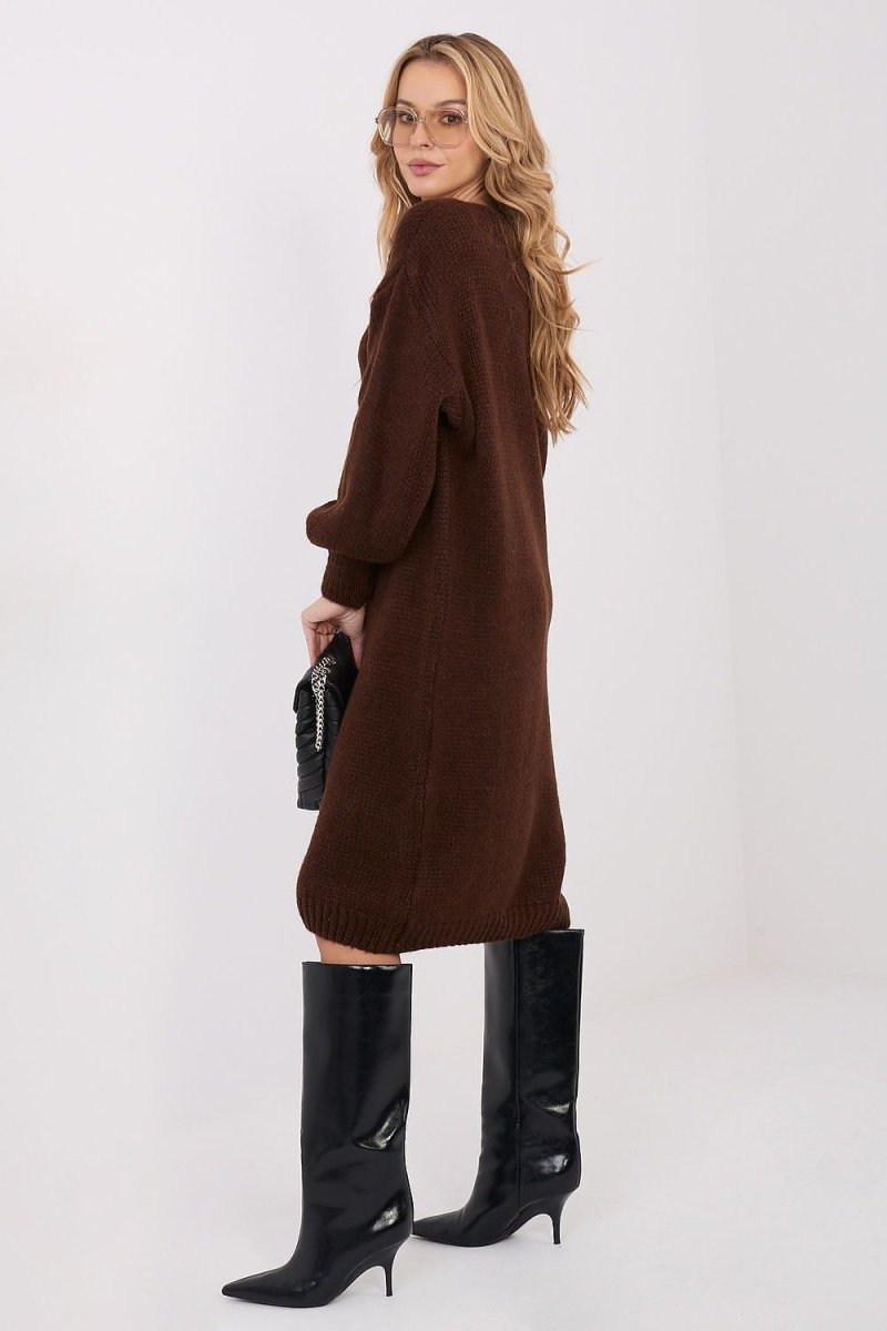 Oversized Knit Sweater Dress - 