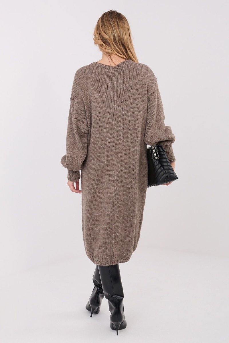 Oversized Knit Sweater Dress - 