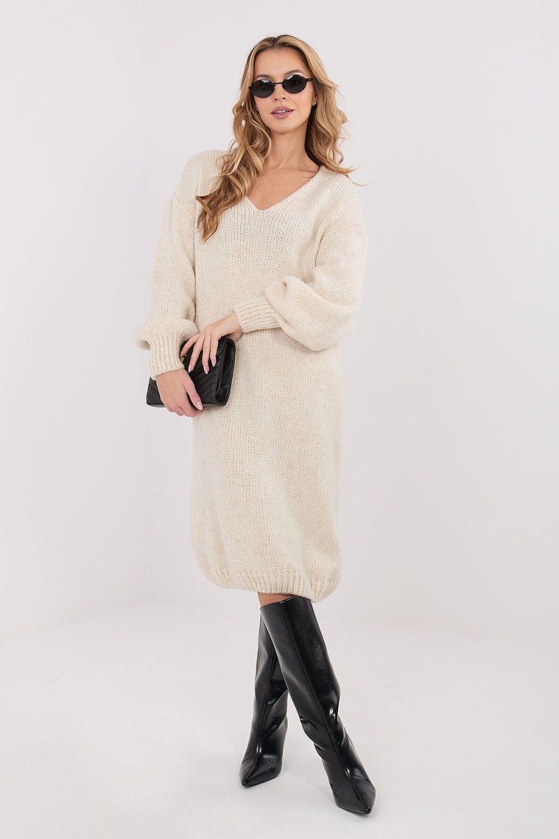 Oversized Knit Sweater Dress - 