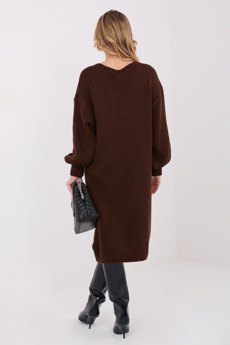 Oversized Knit Sweater Dress - 