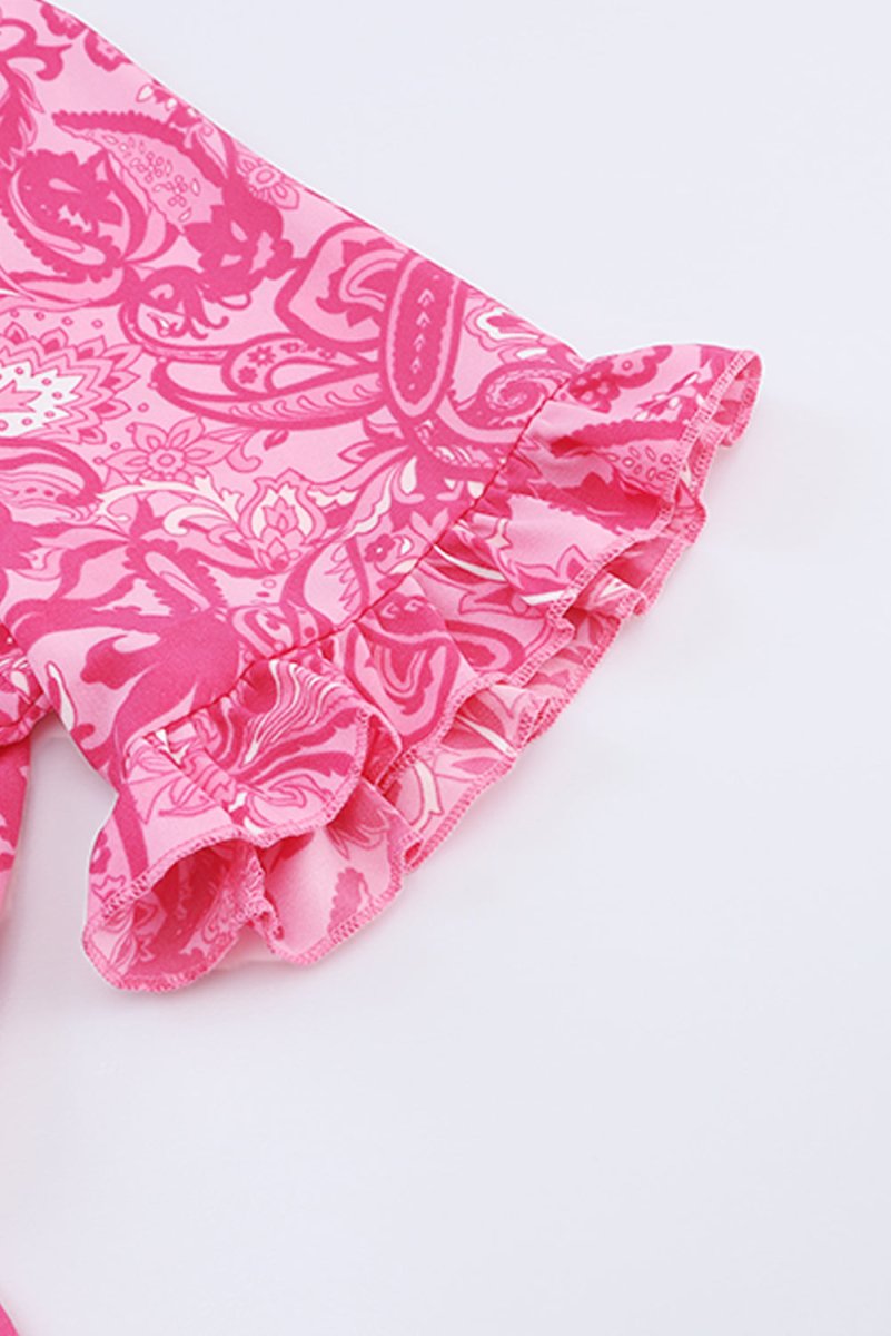 Paisley Print Flounce Sleeve Maxi Dress - Casual Dress