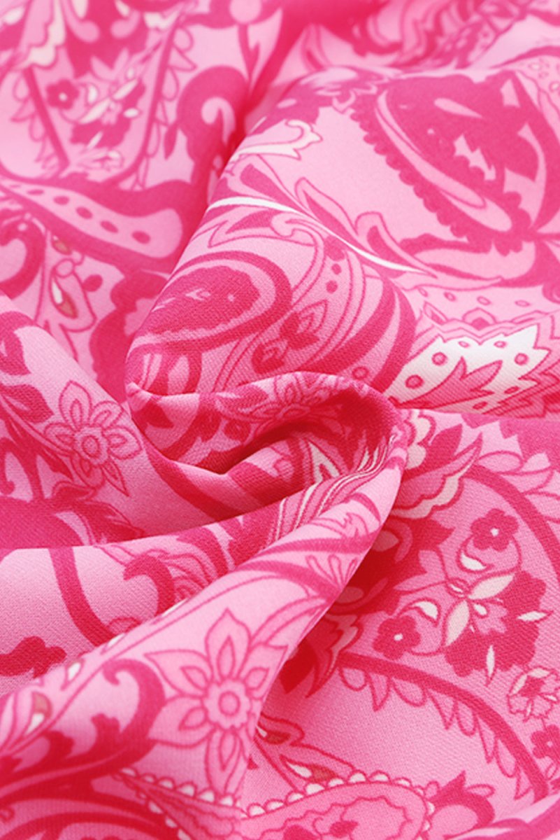 Paisley Print Flounce Sleeve Maxi Dress - Casual Dress