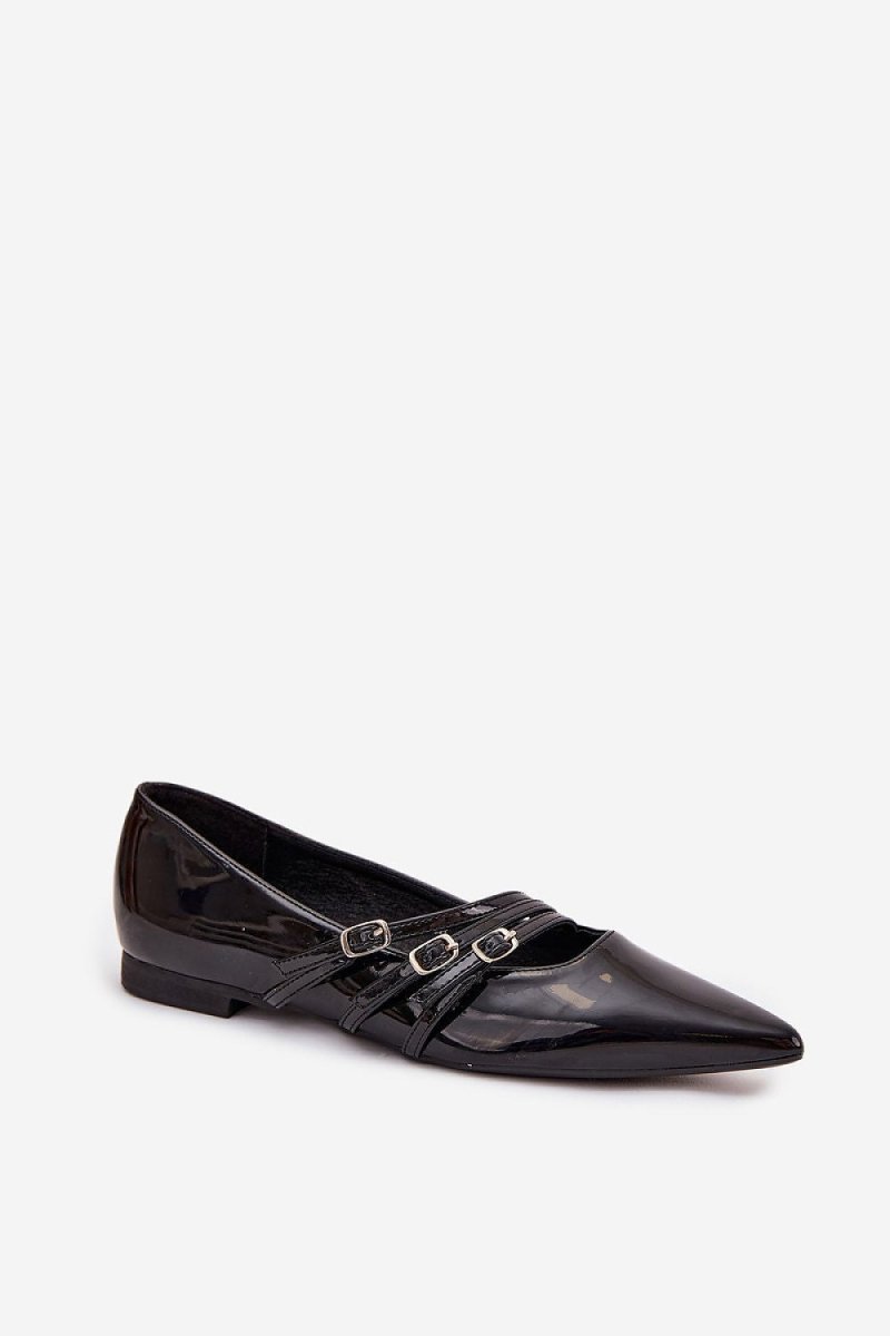 Patent Eco Leather Ballerina Flats - 