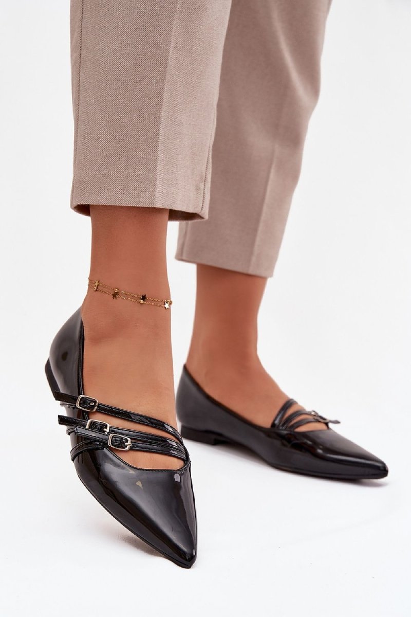 Patent Eco Leather Ballerina Flats - 