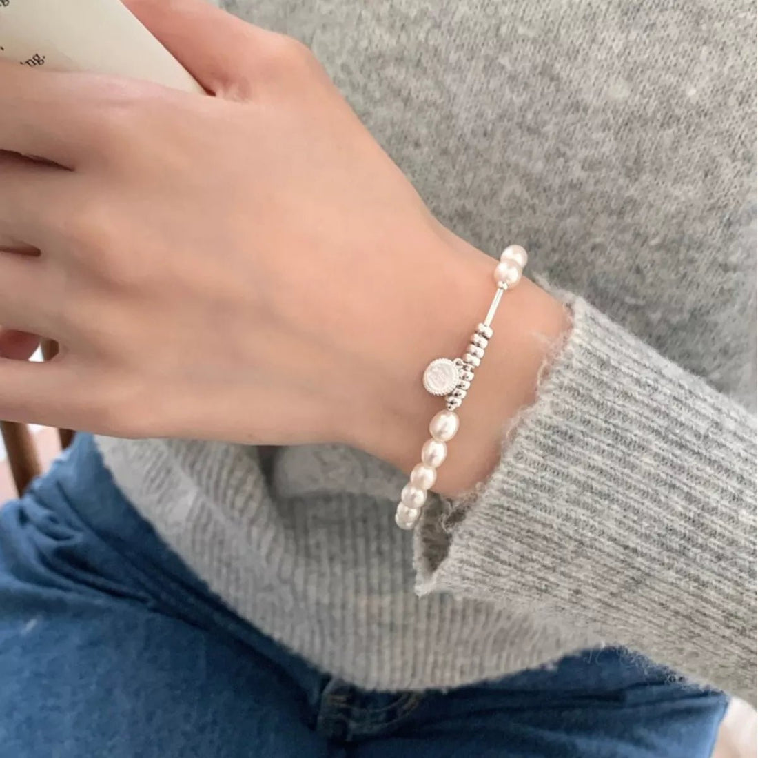Pearl 925 Sterling Silver Bracelet - 