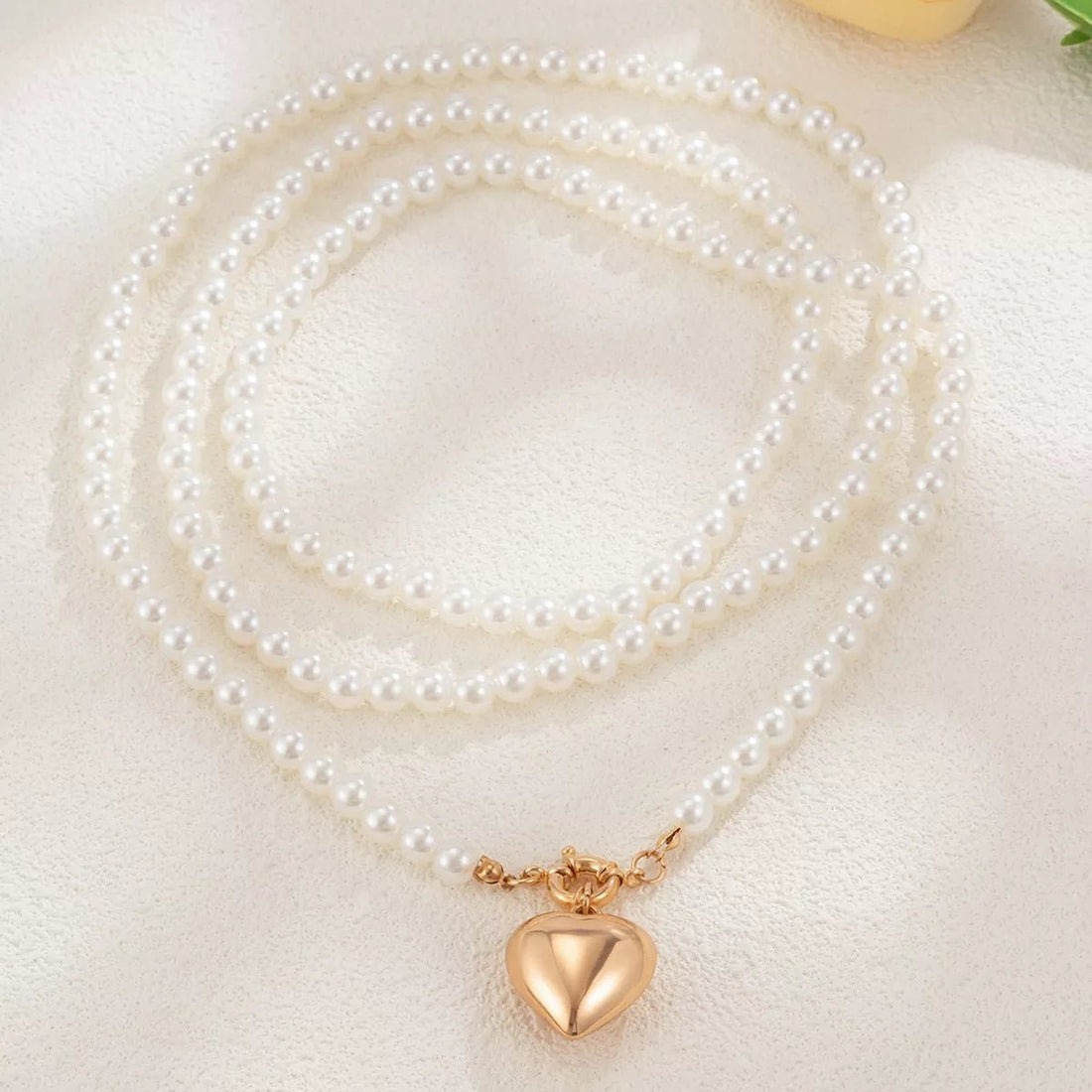 Pearl Chain Heart Necklace - 