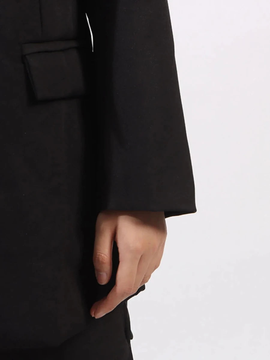Pearl Detail Blazer with Flower Lapel - 
