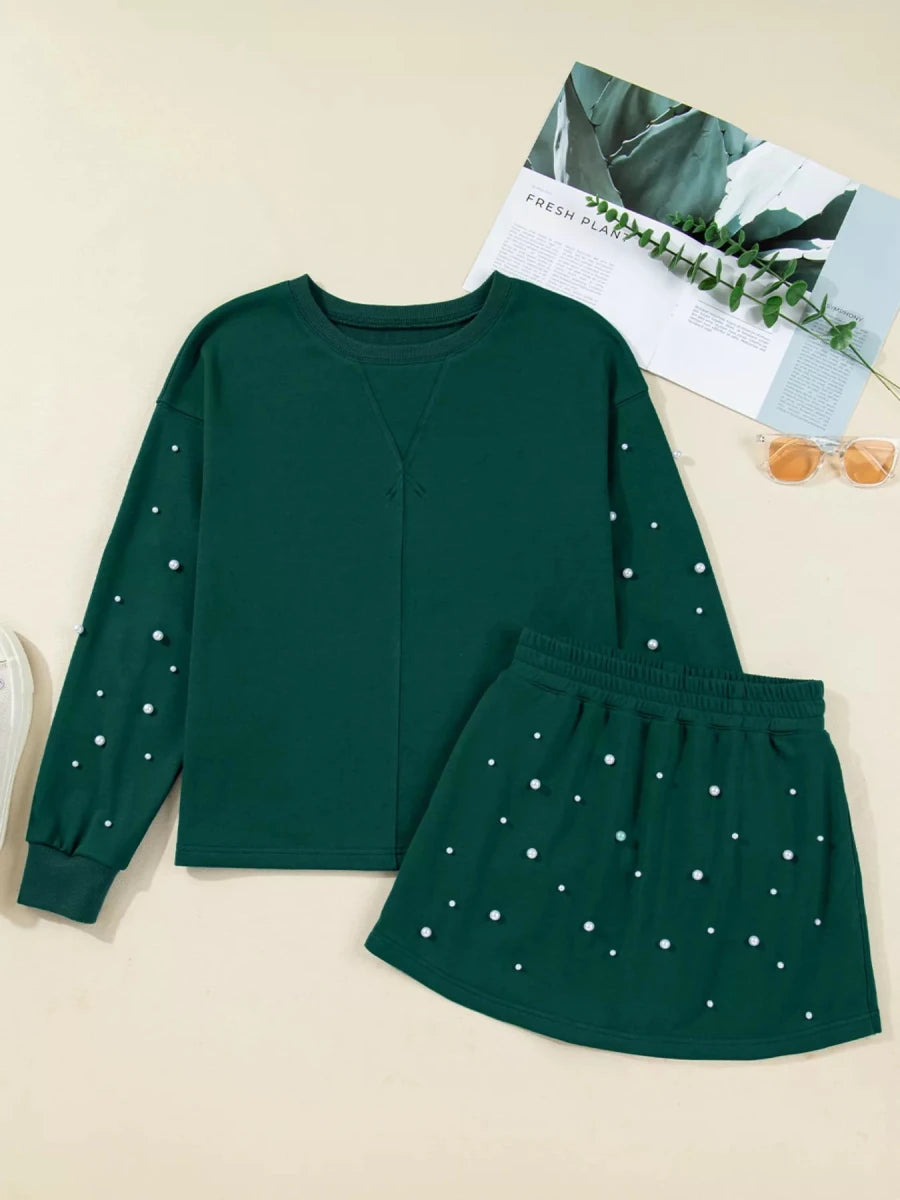 Pearl Embellished Two - Piece Set - 