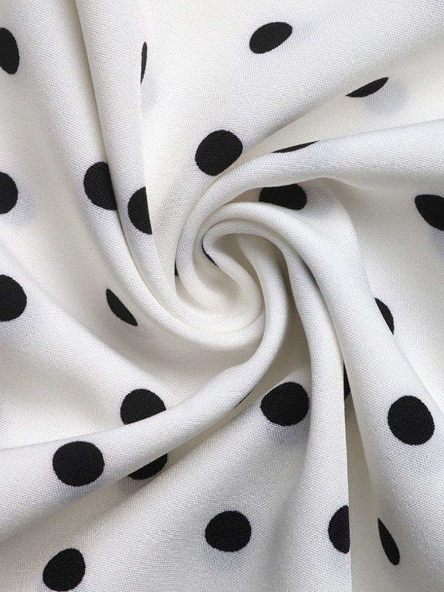 Perfee Bow Front Polka Dot Sleeveless Midi Dress - New Arrivals