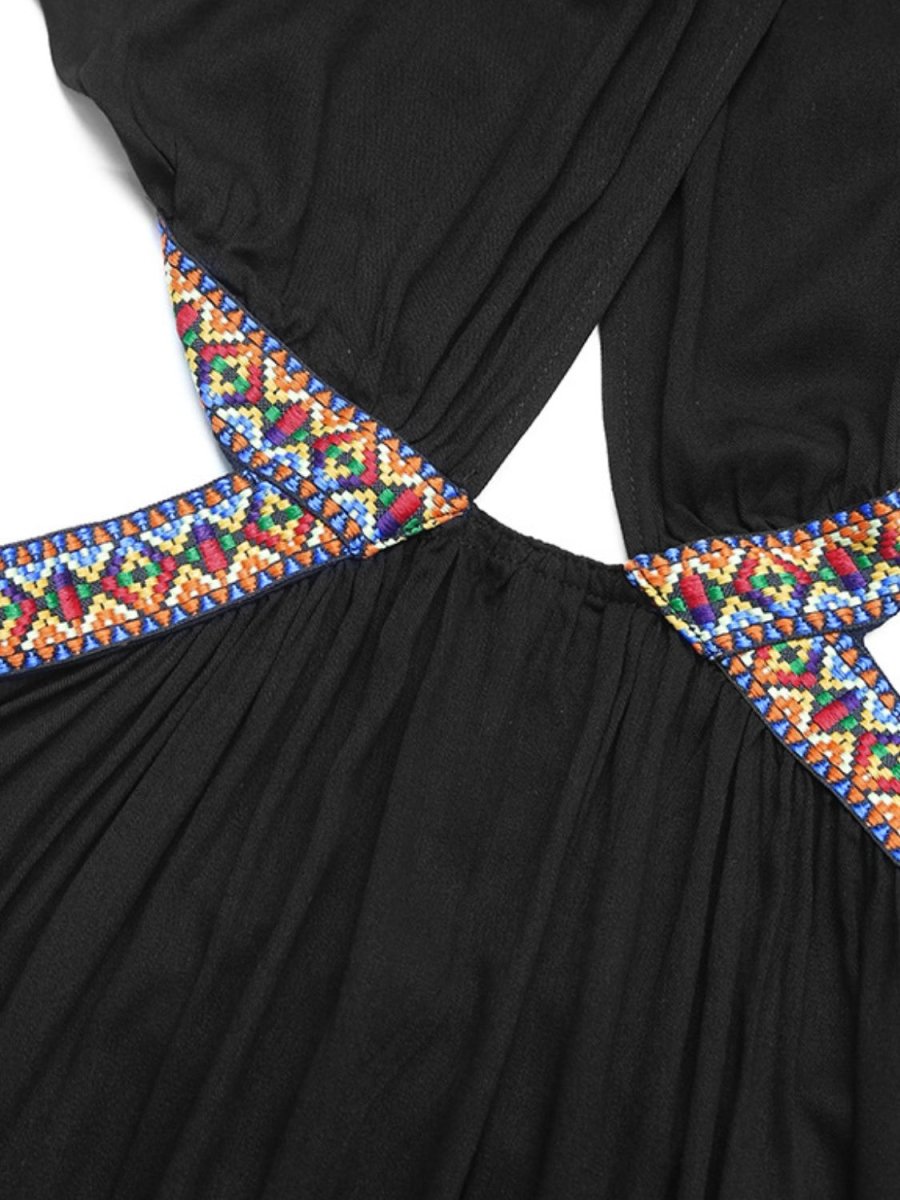 Perfee Cutout Grecian Neck Tied Back Dress - New Arrivals