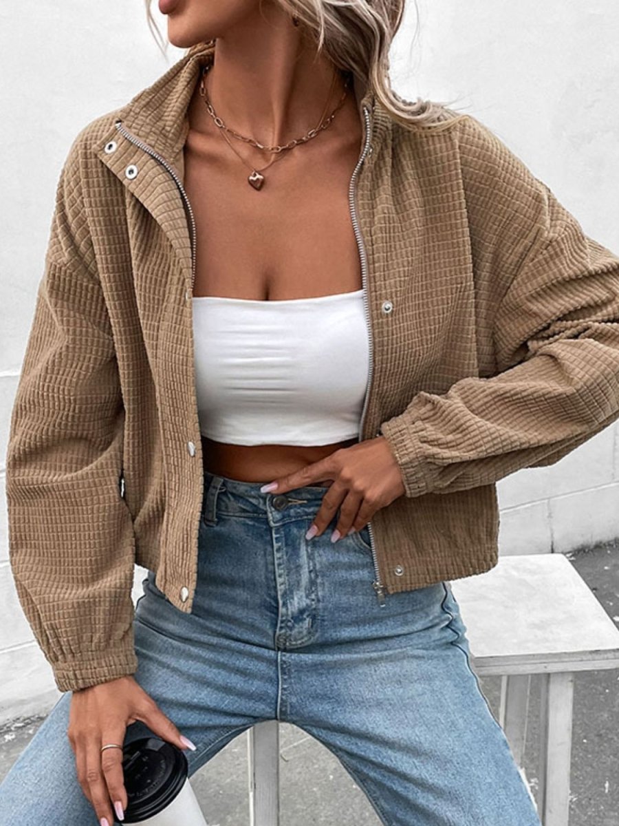 Perfee Long Sleeve Dropped Shoulder Jacket - Outerwear
