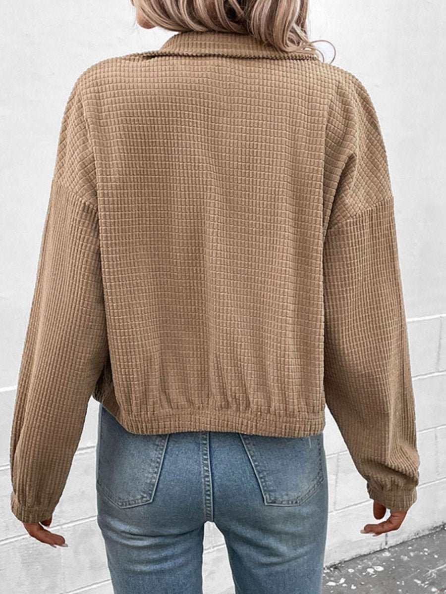 Perfee Long Sleeve Dropped Shoulder Jacket - Outerwear