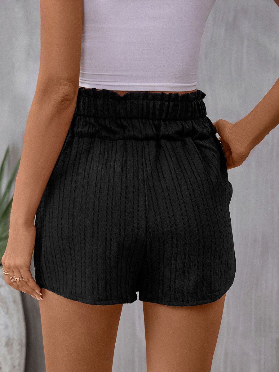 Perfee Pocketed High Waist Shorts - Bottoms