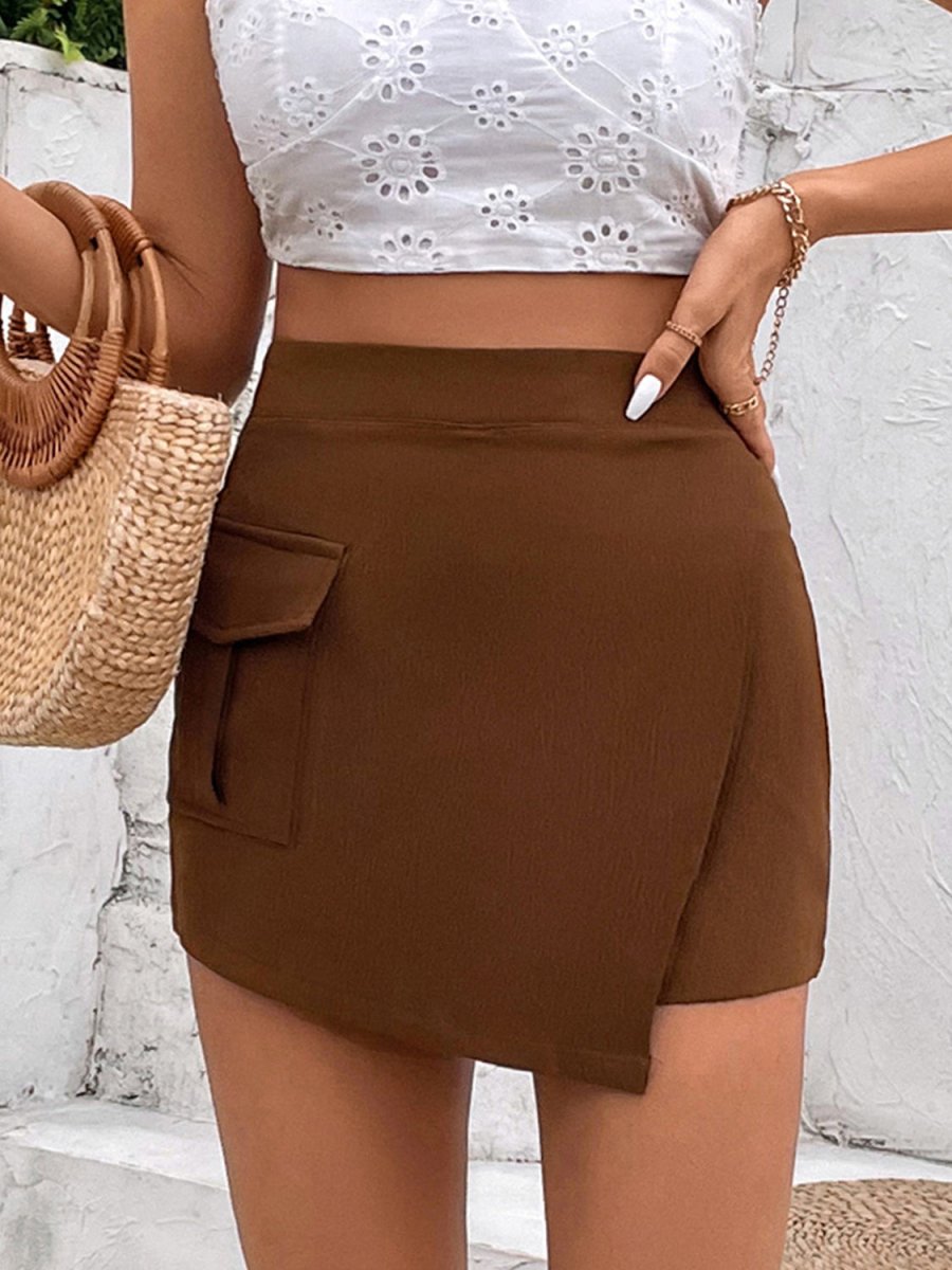 Perfee Pocketed High Waist Shorts - Bottoms