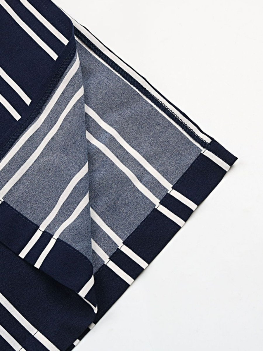 Perfee Striped Slit Wide Leg Pants - Bottoms