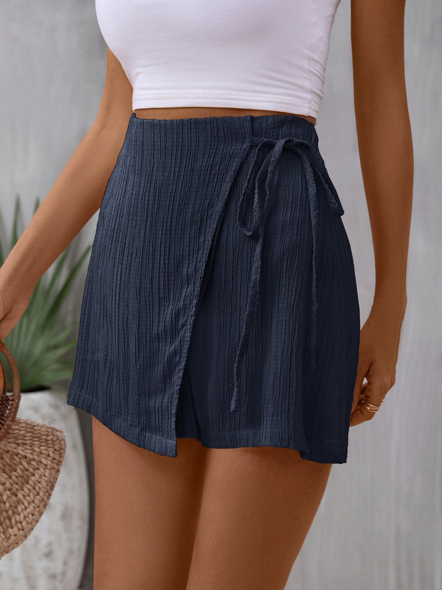 Perfee Tied High Waist Skort - Bottoms