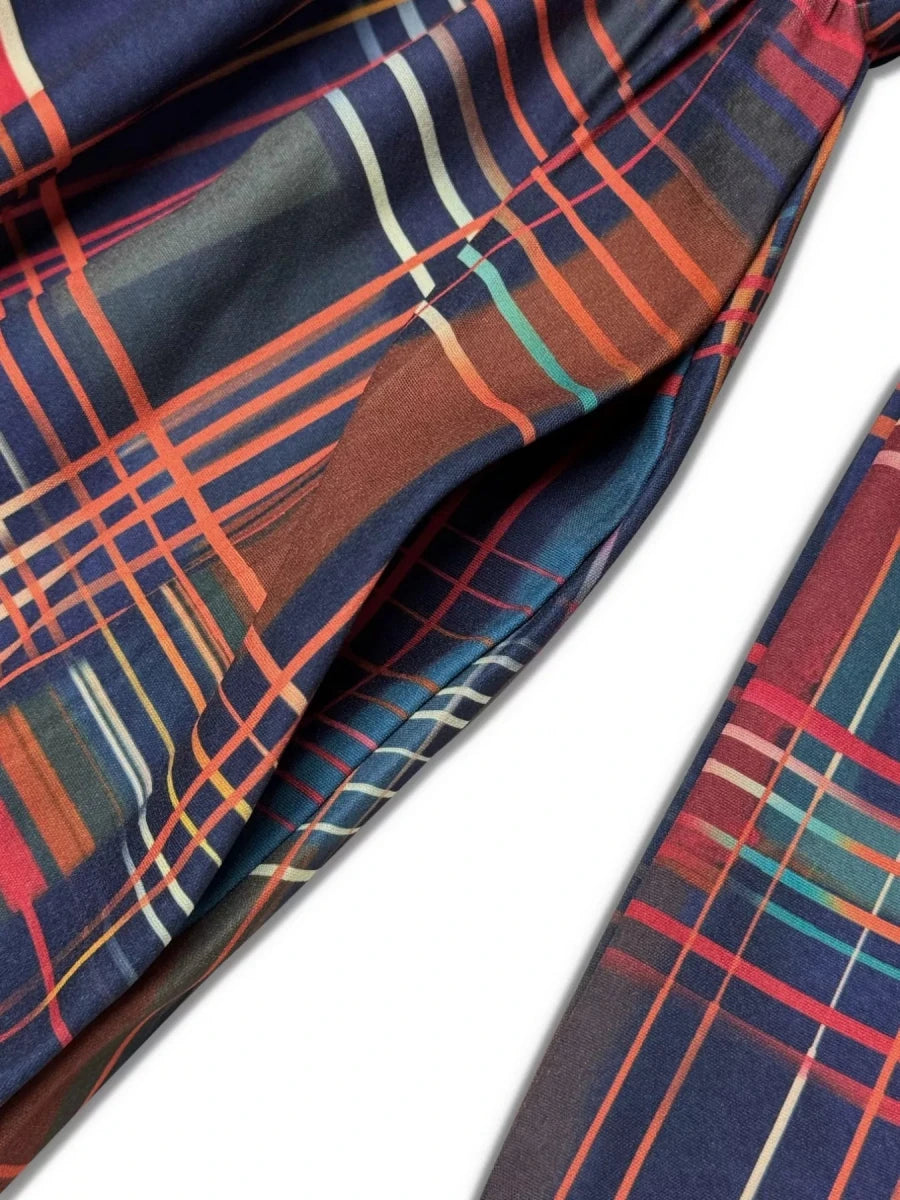 Plaid Button Front Maxi Shirt Dress - 