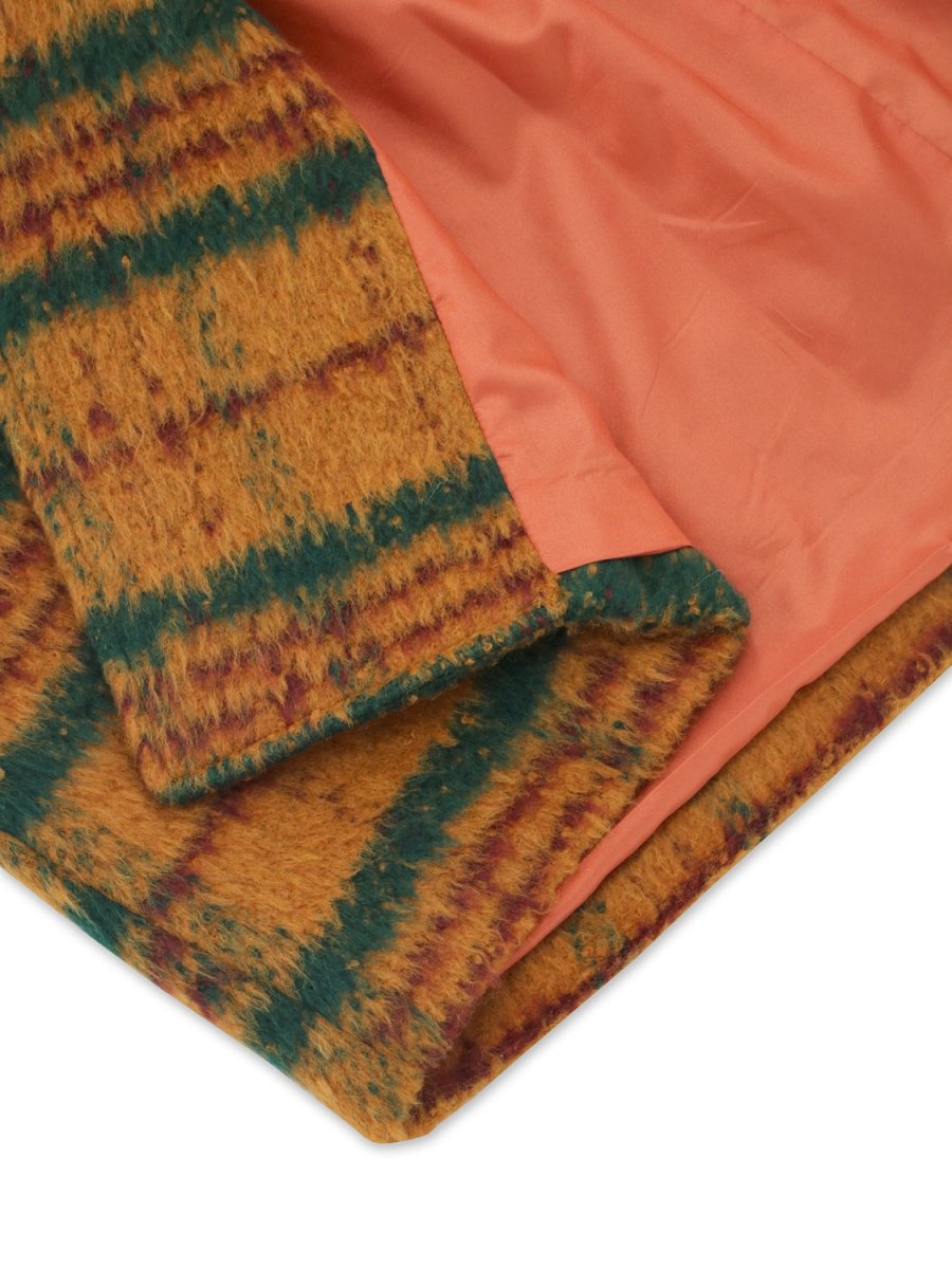 Plaid Long Sleeve Hooded Coat with Pockets - Outerwear