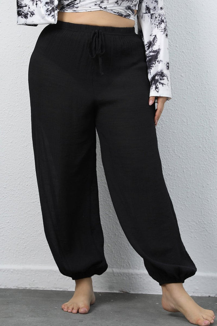 Plus Size Drawstring Jogger Pants - Bottoms