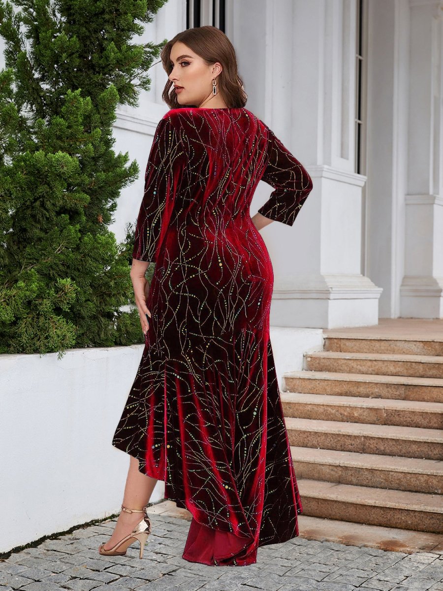 Plus Size Ruffle Hem High - Low Dress - Cocktail Dress