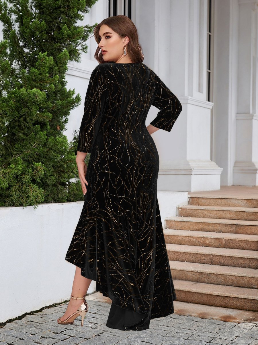 Plus Size Ruffle Hem High - Low Dress - Cocktail Dress
