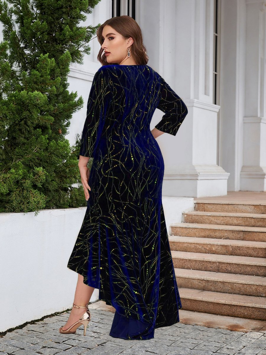 Plus Size Ruffle Hem High - Low Dress - Cocktail Dress