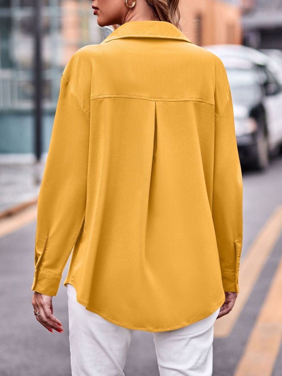 Pocketed Button Up Dropped Shoulder Shacket - Outerwear