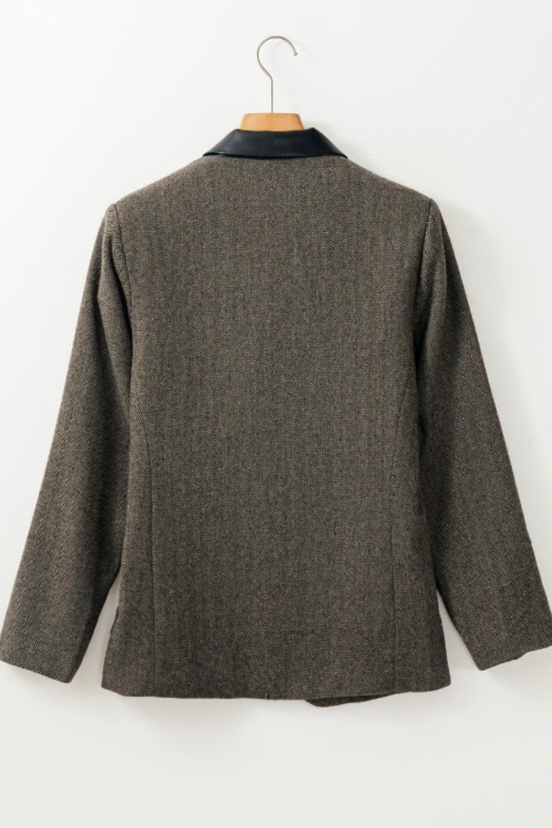 Pocketed Buttoned Long Sleeve Blazer - Blazer Suit