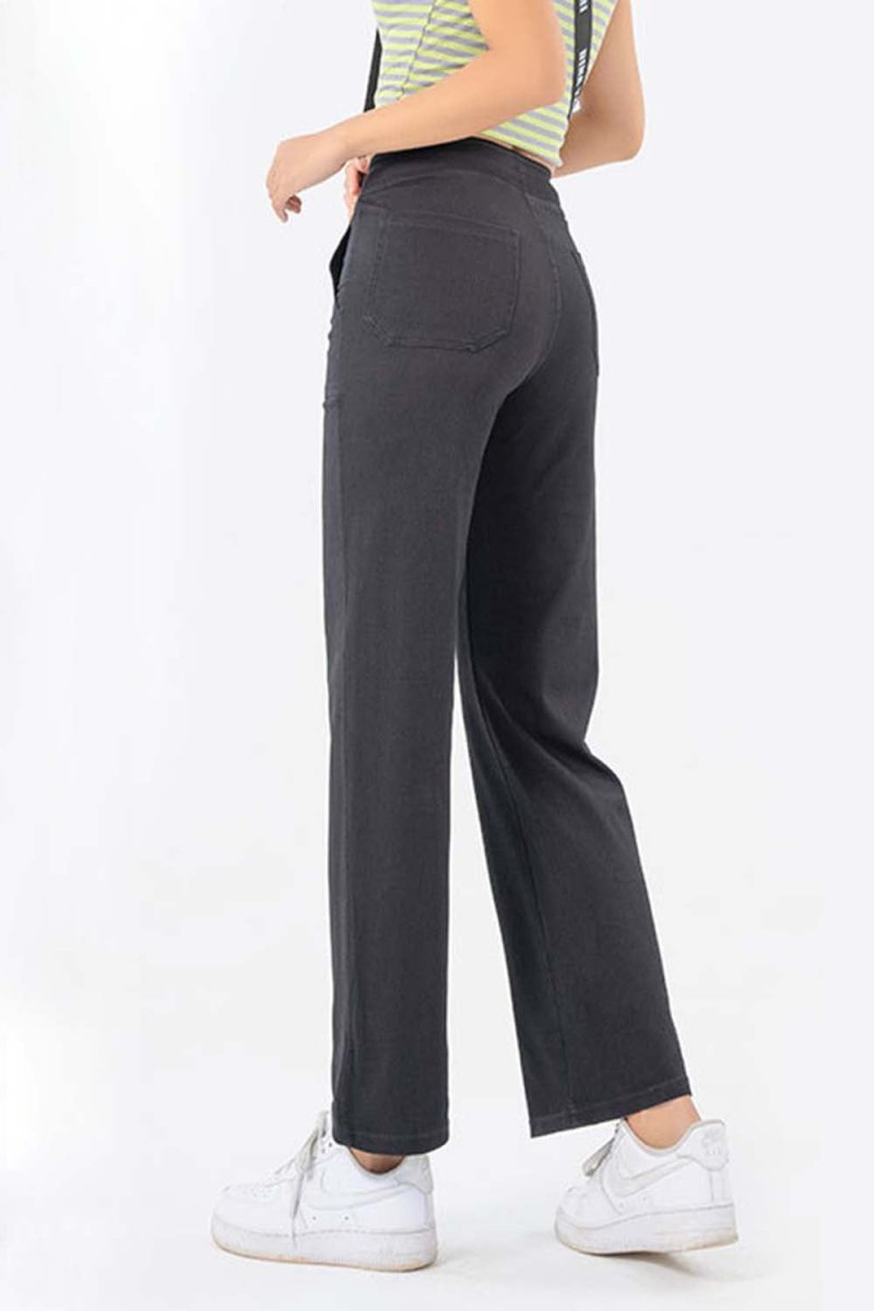 Pocketed Long Jeans - Bottoms