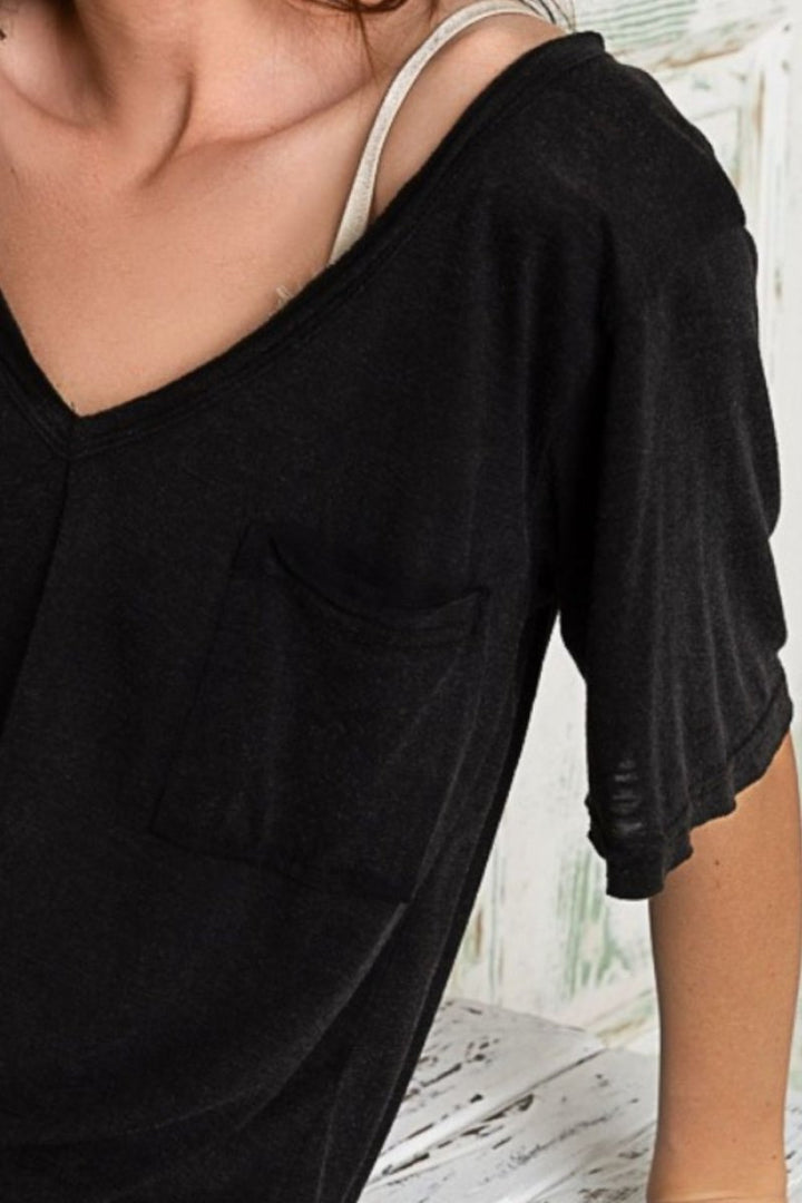 POL V - Neck Short Sleeve T-Shirt - Top