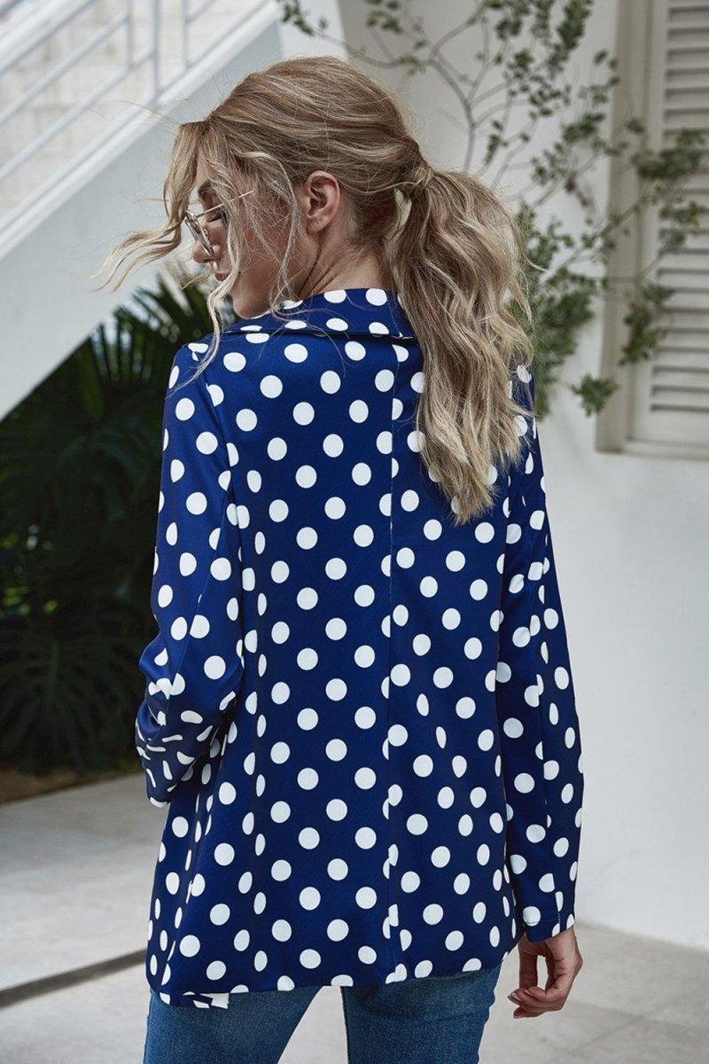 Polka Dot Long Sleeve Blazer - Blazer Suit
