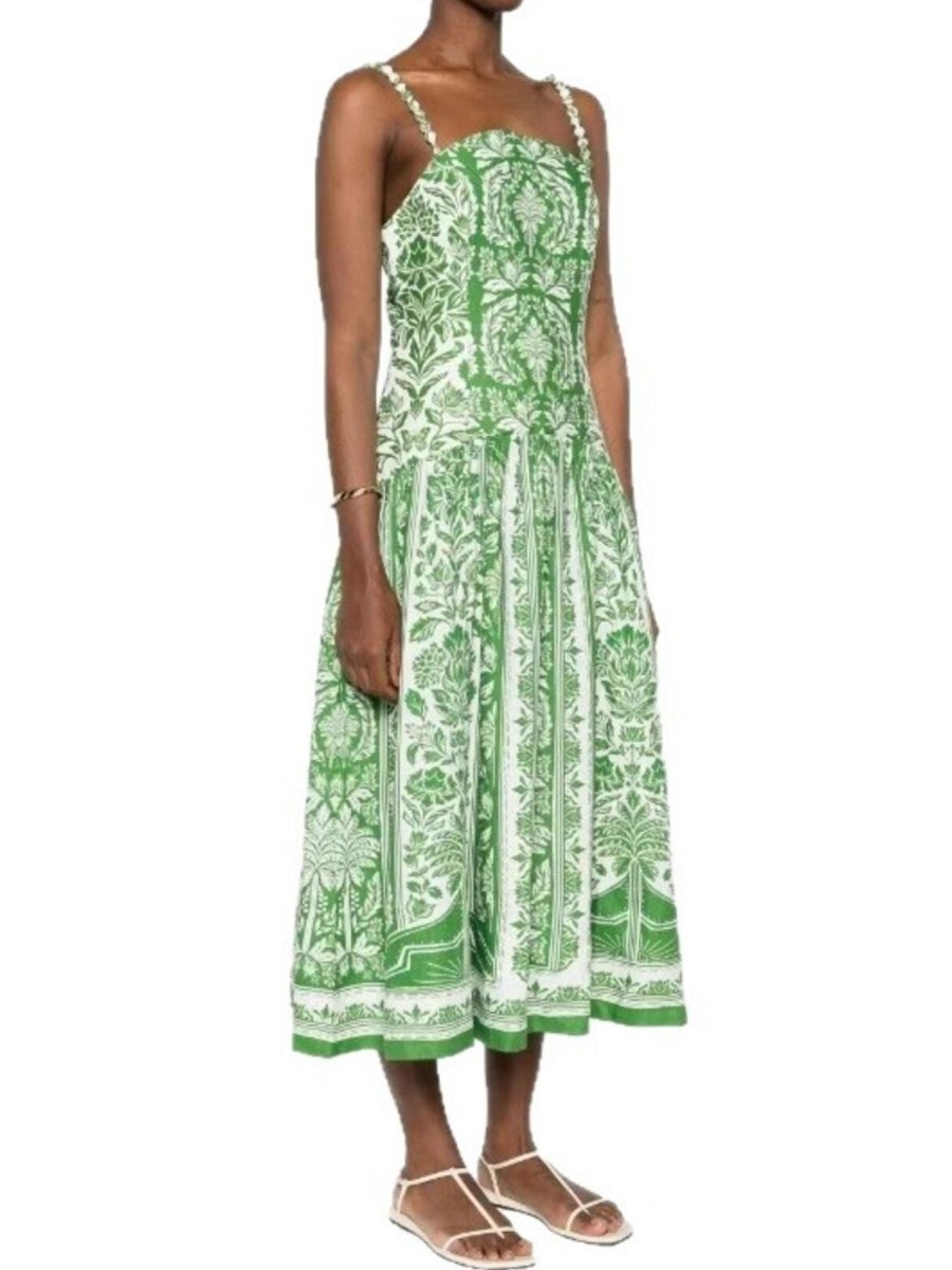 Printed A - Line Midi Cami Dress - 