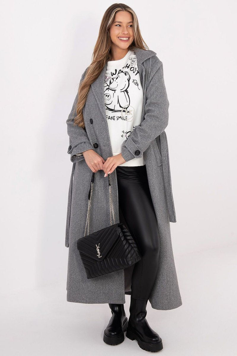 Printed Cotton Blend Sweatshirt with Round Neck - 