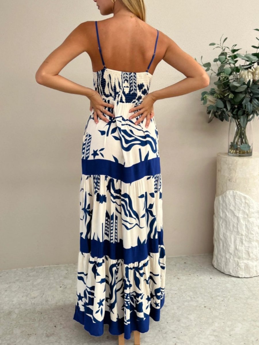 Printed Square Neck Maxi Cami Dress - New Arrivals