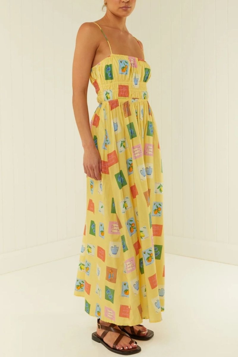 Printed Square Neck Maxi Cami Dress - New Arrivals